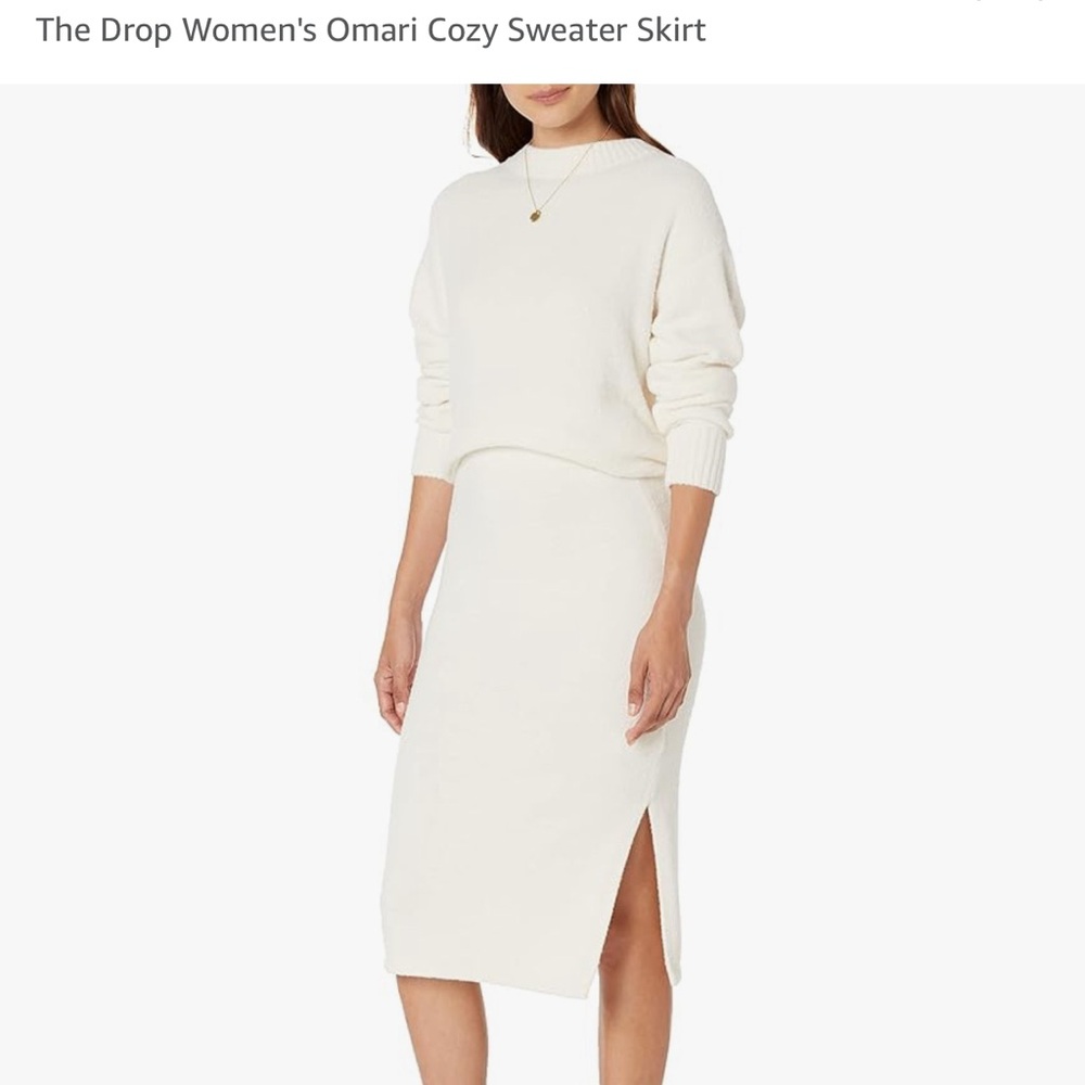 THE DROP cozy cream skirt